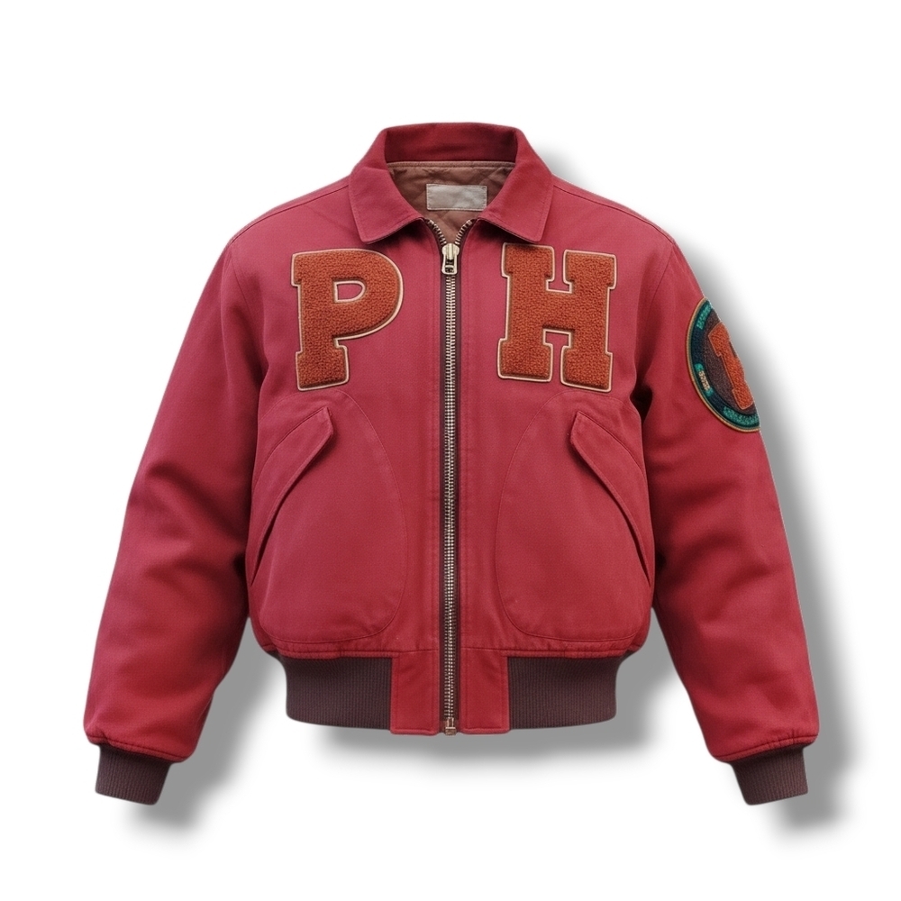 Vintage PINK HOUSE Japan Varsity Bomber Jacket Blouson PH Chenille Letters Sz 12